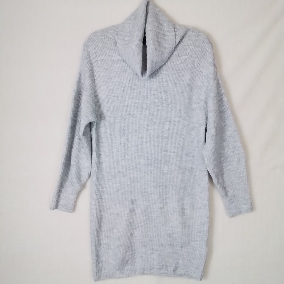 EXPRESS Acrylic Mini Turtleneck Sweater Dress‎ Size XSmall in Grey Heather - Picture 16 of 16